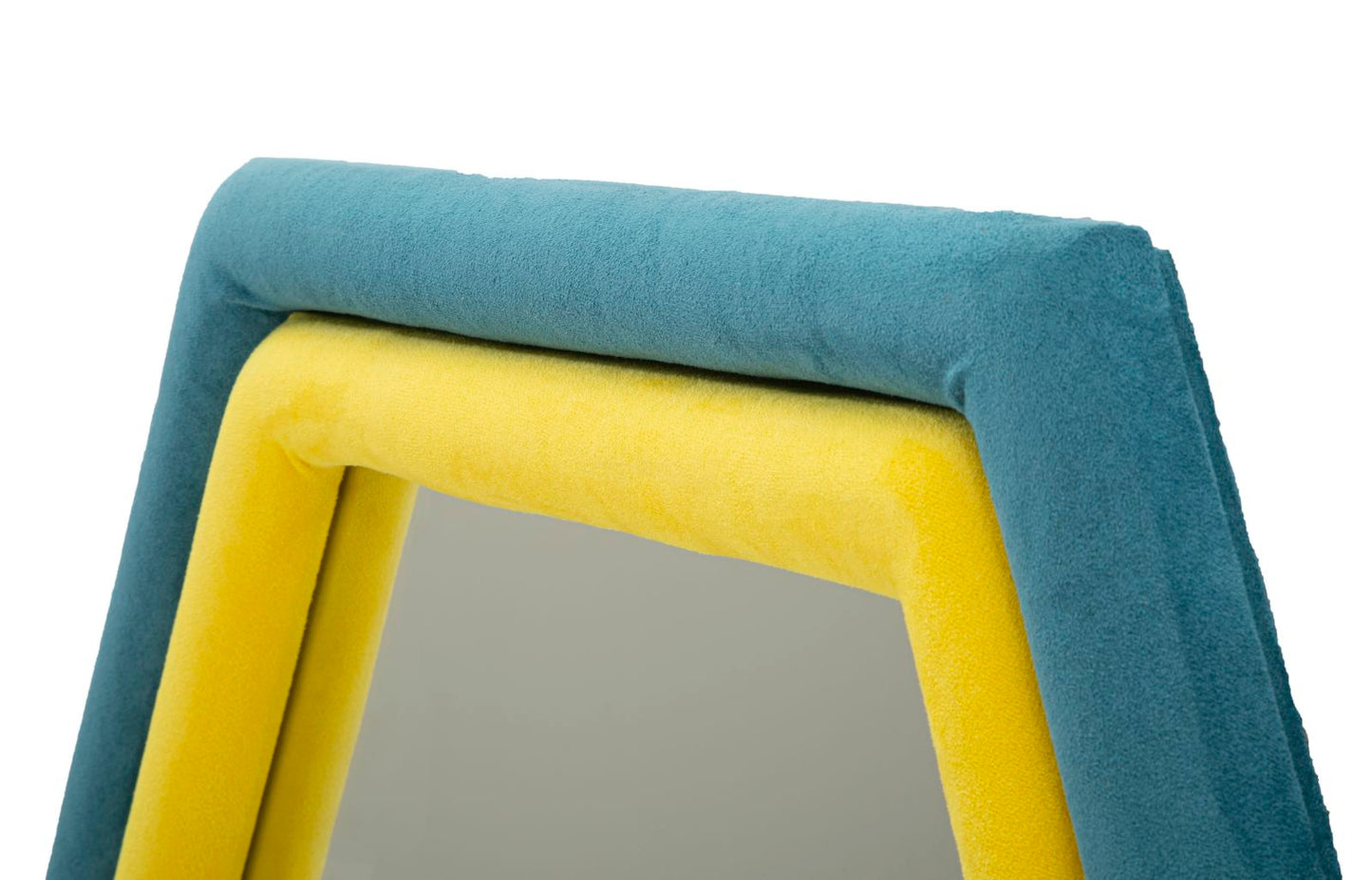 SPECCHIO DA MURO TONY VELLUTO BLU/GIALLO CM 75X4X80