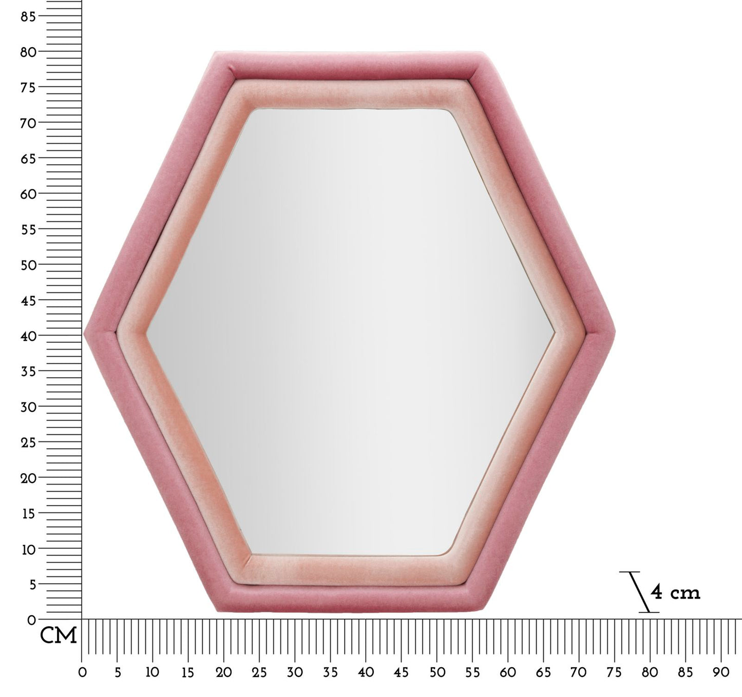 SPECCHIO DA MURO TONY VELLUTO ROSA/MIX CM 75X4X80