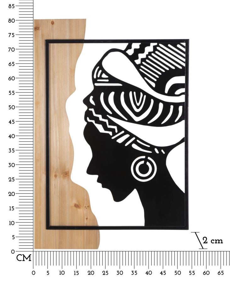 PANNELLO DA MURO TRIBAL FERRO E WOOD CM 53X2X80