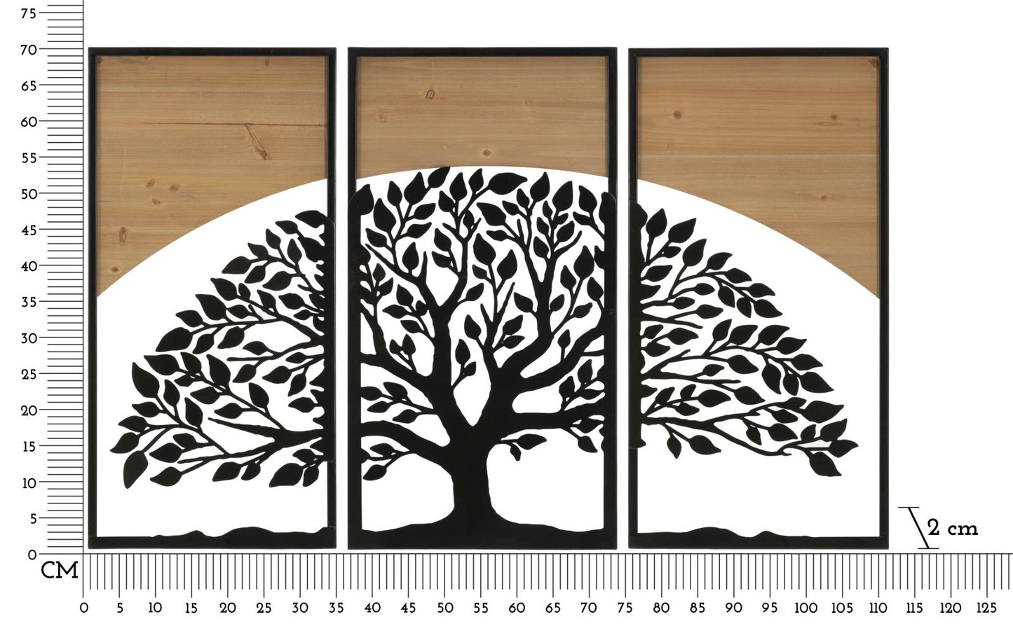 PANNELLO DA MURO ARC FERRO E WOOD SET 3PZ CM 105X2X70 (35X2X70)
