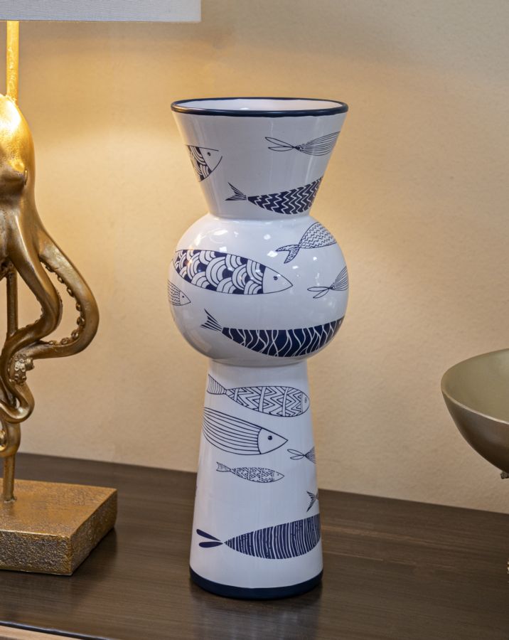 VASO CERAMICA FISH TALL CM Ø 14X38,5