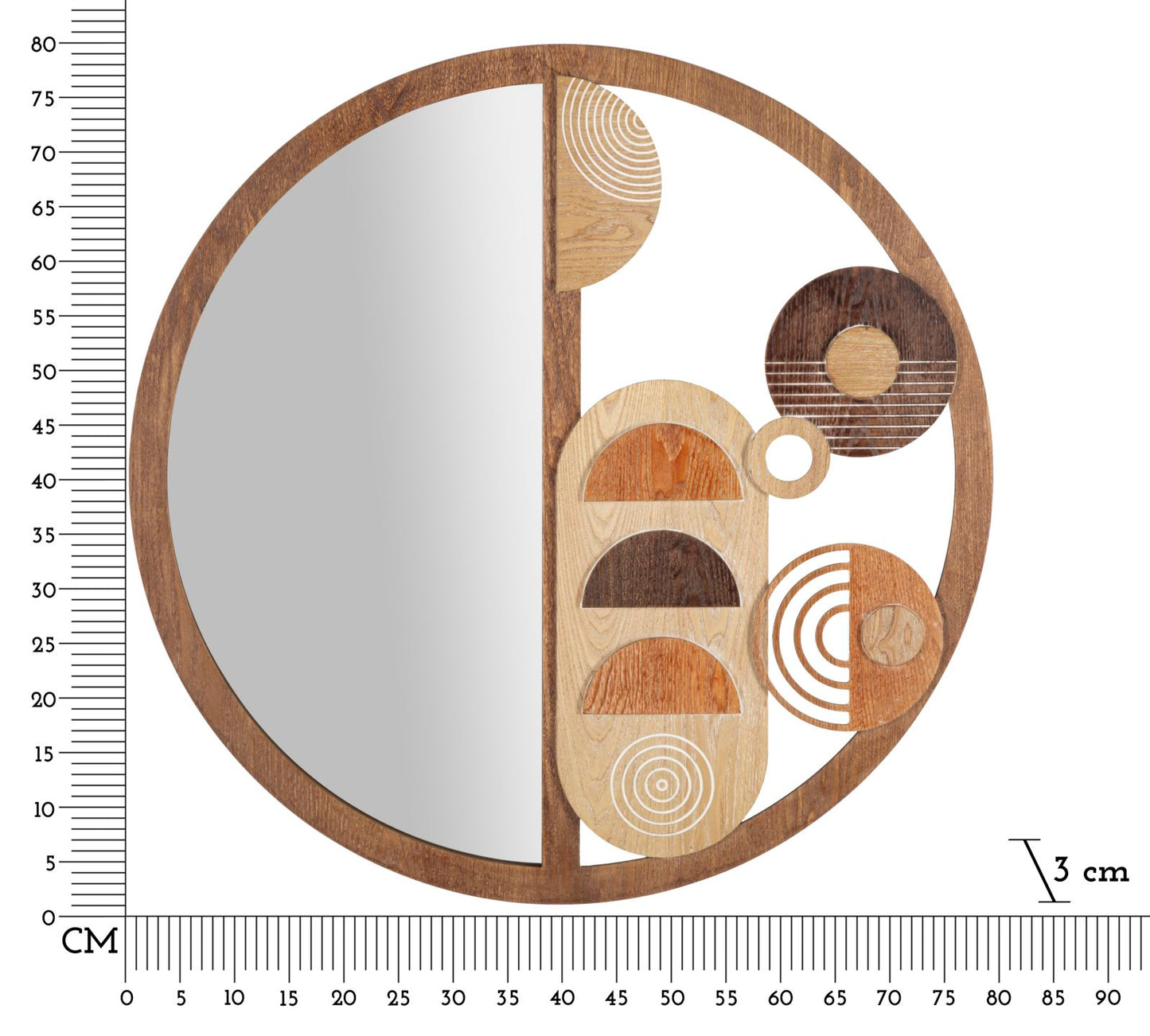 SPECCHIO DA MURO BLOCK CM Ø 80X3