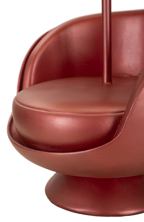 LAMPADA DA COMODINO MIDCENTURY ROSSA CM Ø 26X43
