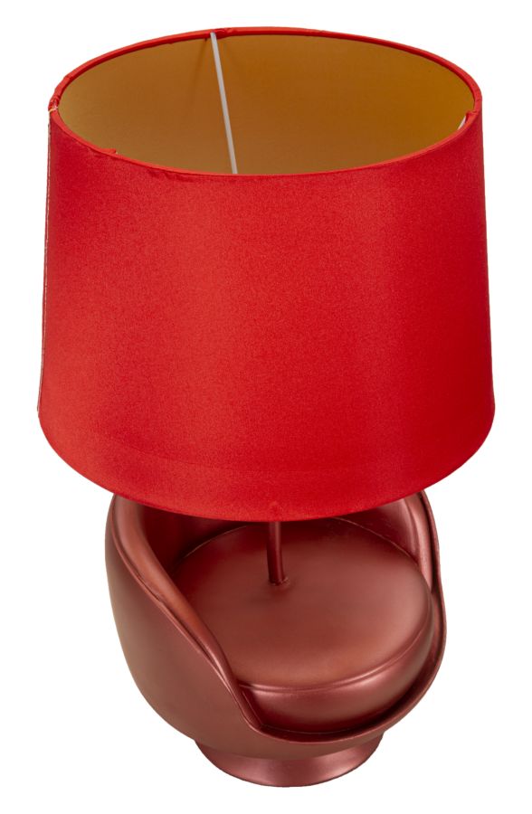 LAMPADA DA COMODINO MIDCENTURY ROSSA CM Ø 26X43