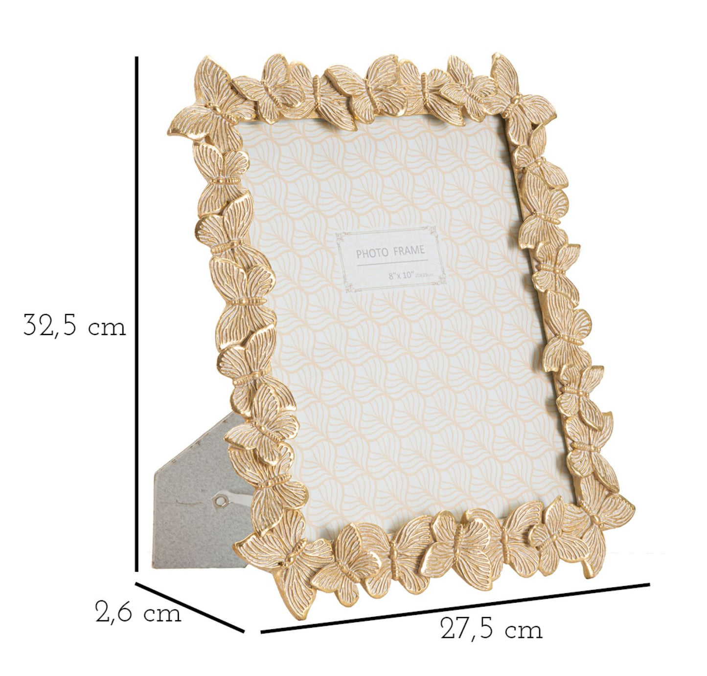 CORNICE FARFALLE GLOD CM 27,5X2,6X32,5 (MISURA INTERNA CM 20X25)
