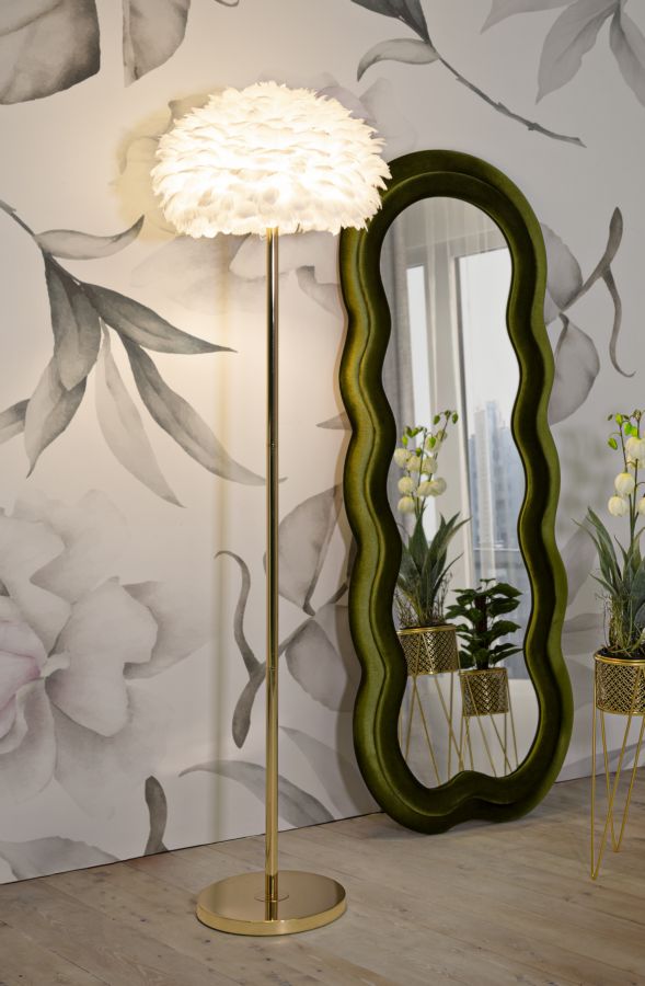 LAMPADA DA TERRA FEATHERS SLIM BIANCA CM Ø 43X170
