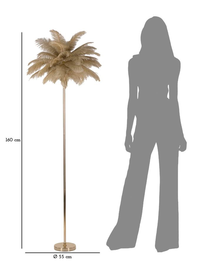LAMPADA DA TERRA PALM CAMMELLO CM Ø 55X160