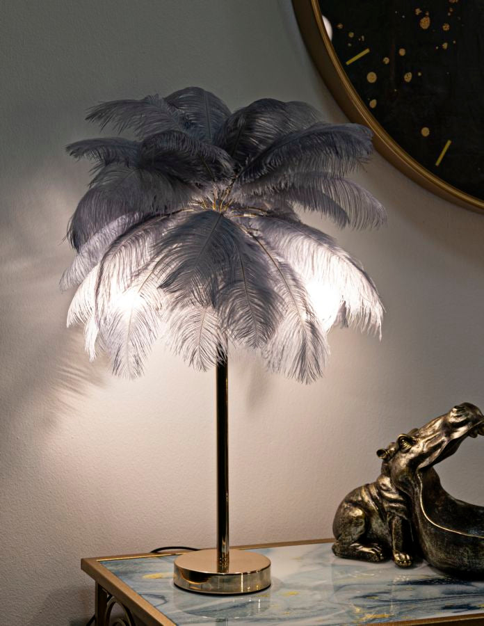 LAMPADA DA TAVOLO PALM GRIGIA CM Ø 55X60