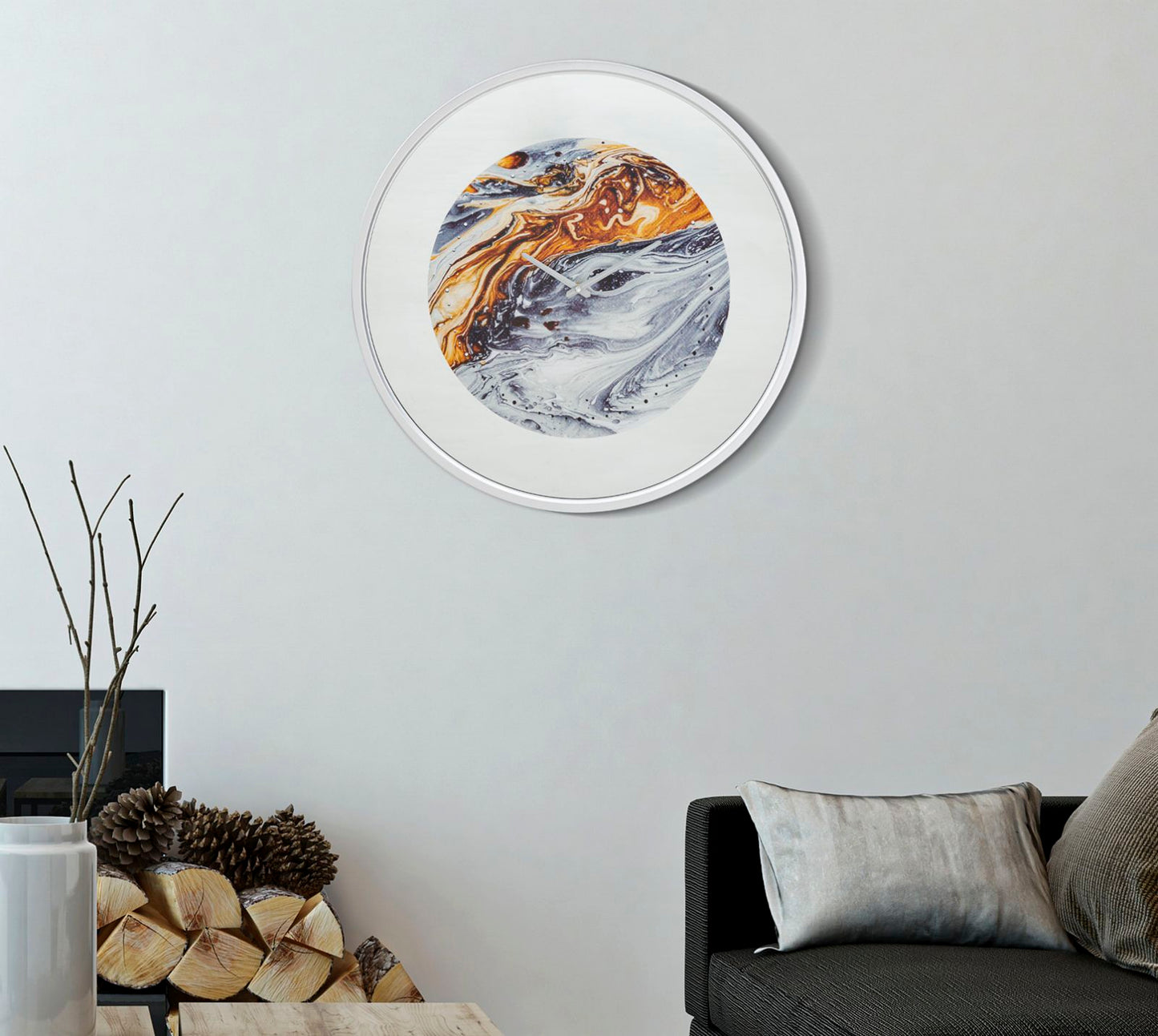 OROLOGIO DA MURO MIRROR GREY CM Ø 60X5