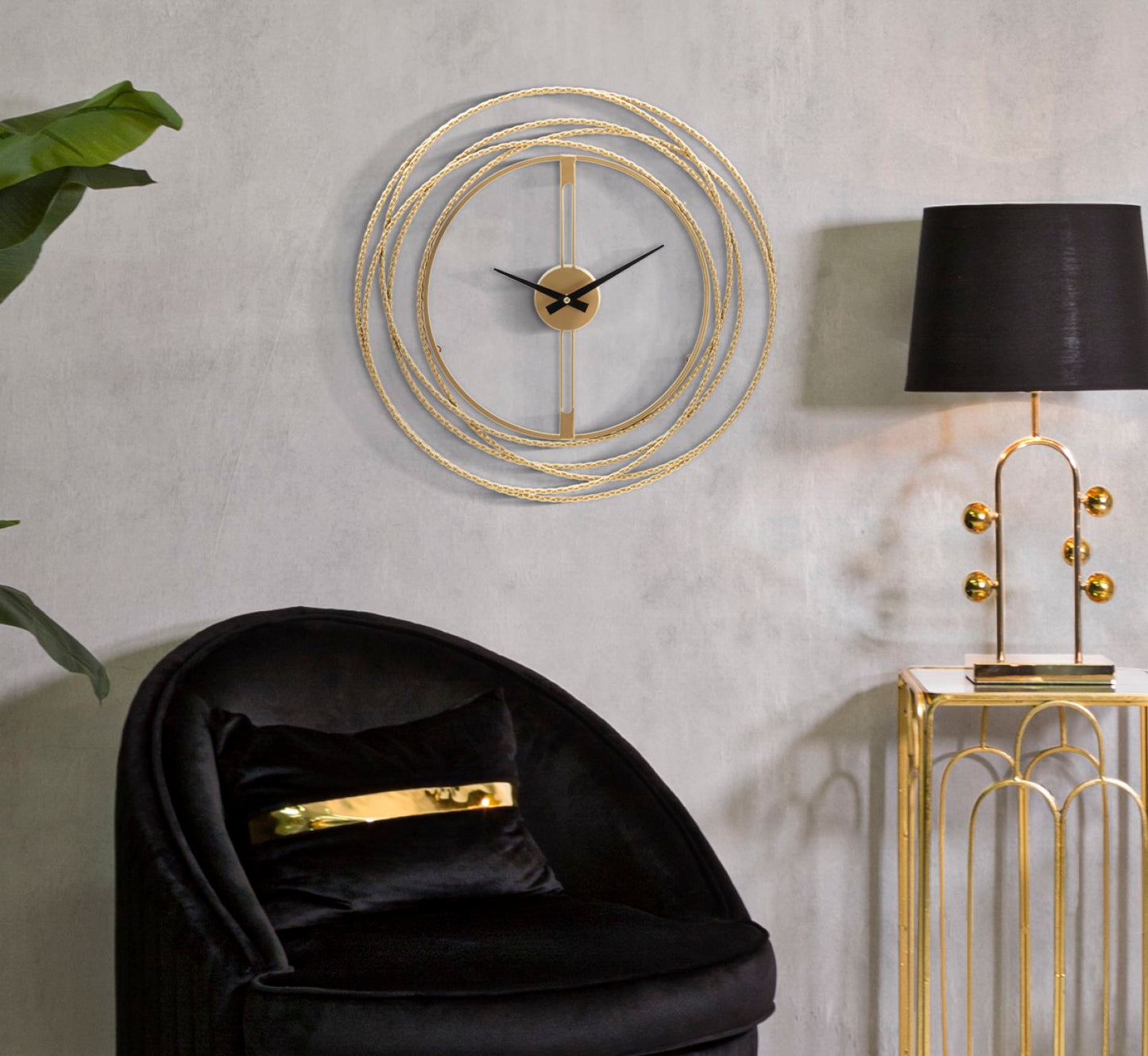 OROLOGIO DA MURO GOLD STRIPS CM Ø 50X4