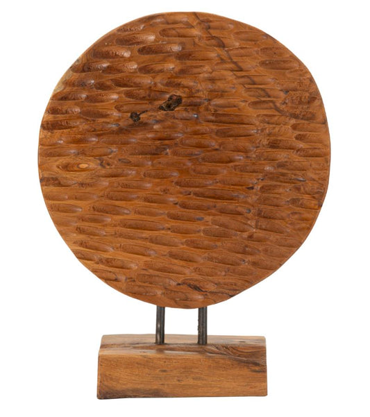 SCULTURA COIN IN TEAK RICICLATO CM 30X15,5X40 (PEZZI UNICI - NON RIP. IN SERIE)