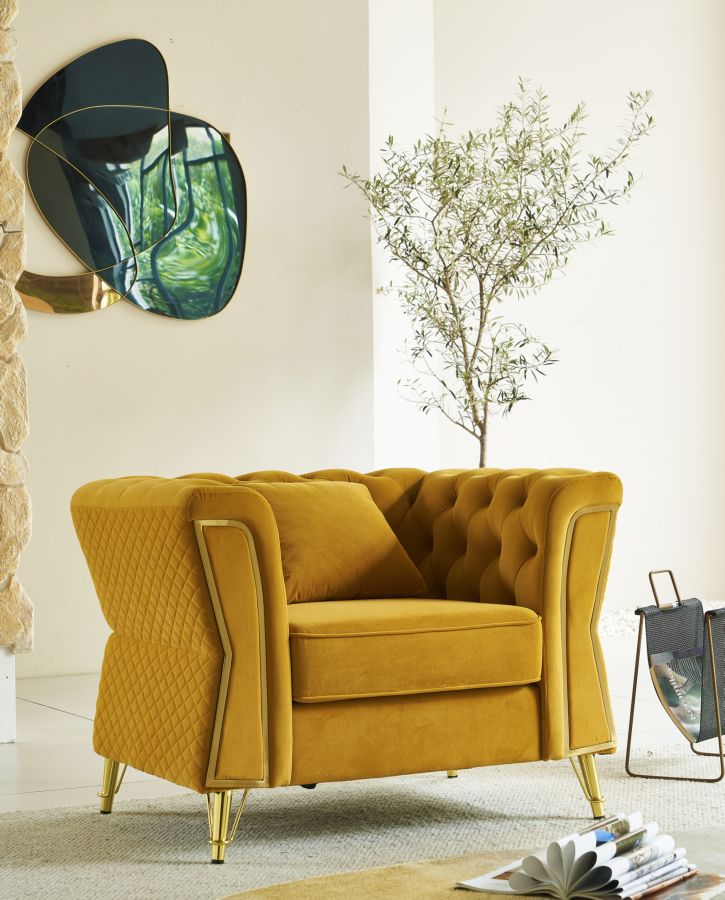 POLTRONA EMY SENAPE C/CUSCINO CM 104X83X76