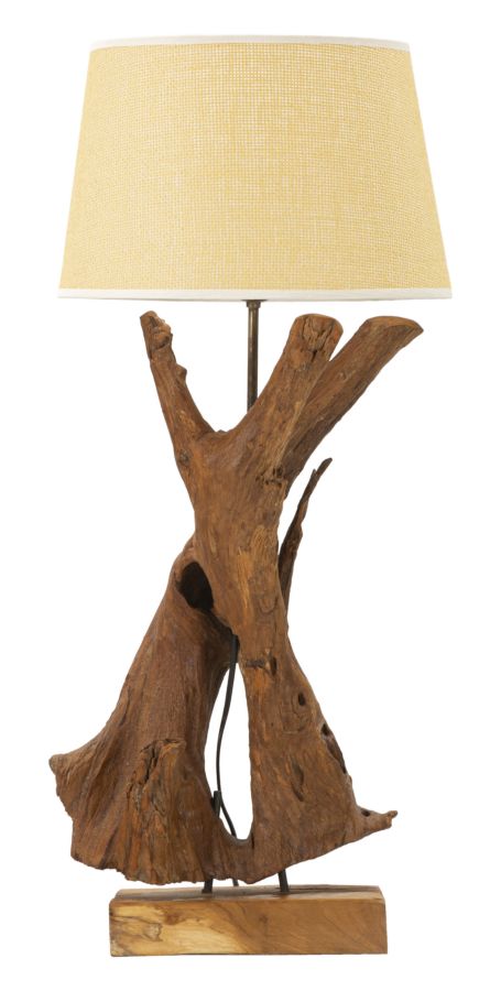 LAMPADA DA TAVOLO IN TEAK RICICLATO CM 35X80 (PEZZI UNICI - NON RIP. IN SERIE)