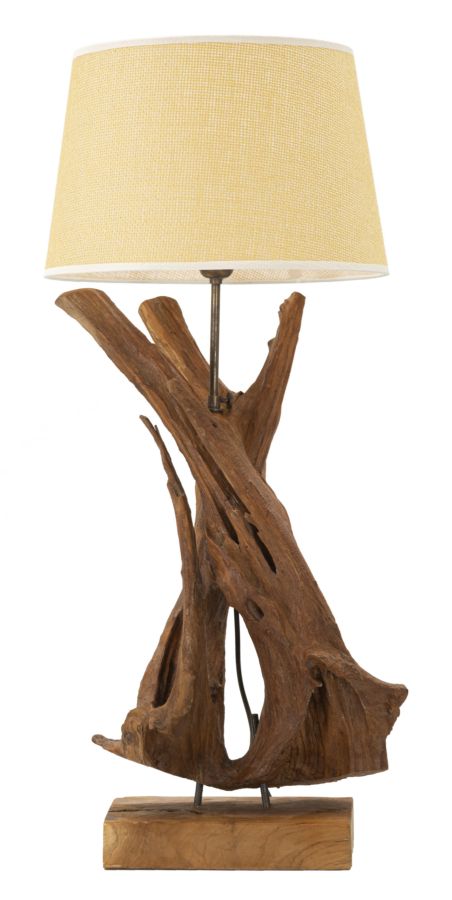 LAMPADA DA TAVOLO IN TEAK RICICLATO CM 35X80 (PEZZI UNICI - NON RIP. IN SERIE)