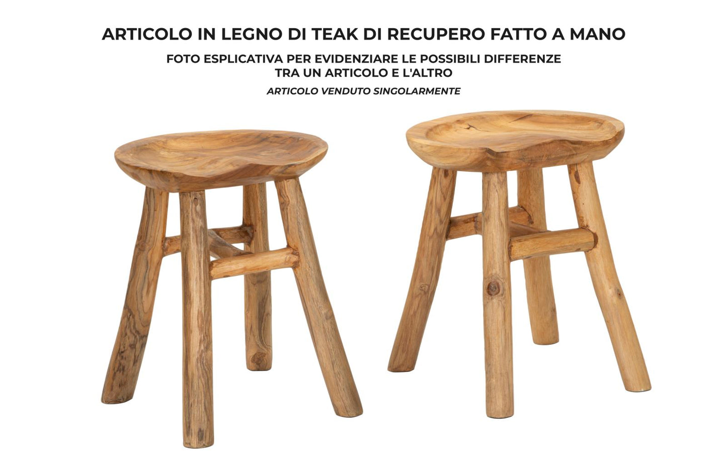 SGABELLO SEL SLIM IN TEAK RIC. CM 35X30X42 (PEZZI UNICI - NON RIP. IN SERIE)