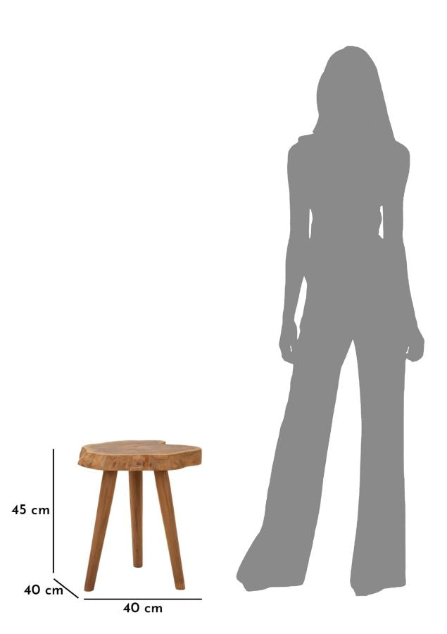 SGABELLO BUDUT IN TEAK RICICLATO CM Ø 38X45 (PEZZI UNICI - NON RIP. IN SERIE)