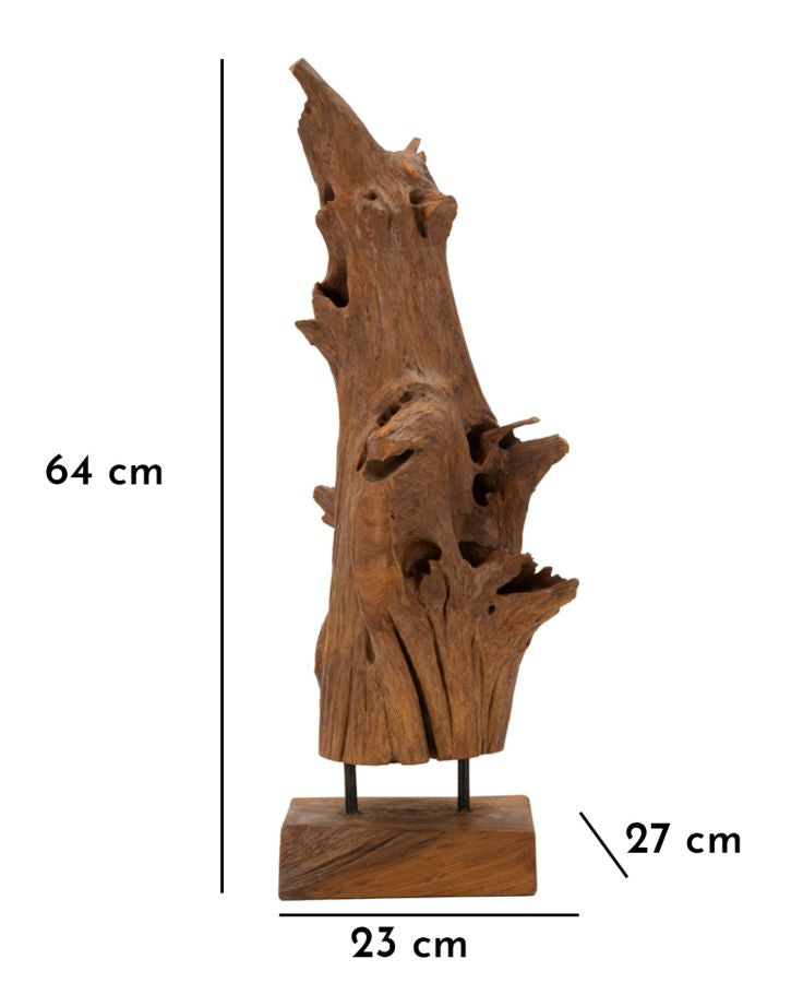 SCULTURA AKAR IN TEAK RICICLATO CM 23X27X64 (PEZZI UNICI - NON RIP. IN SERIE)