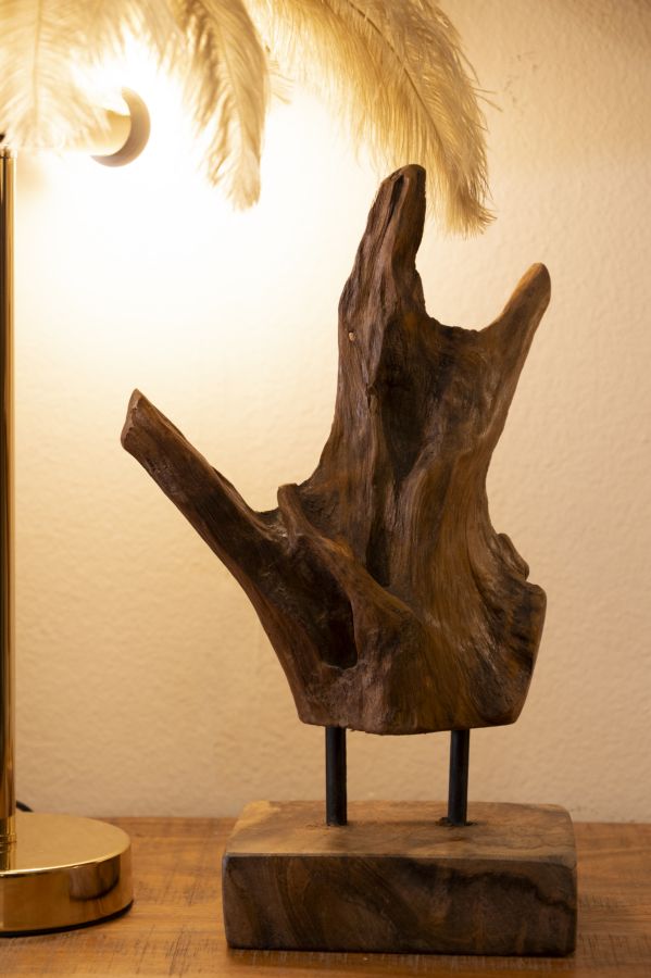 SCULTURA AKAR IN TEAK RIC, CM 20X11X34 MIN 2 (PEZZI UNICI - NON RIP. IN SERIE)