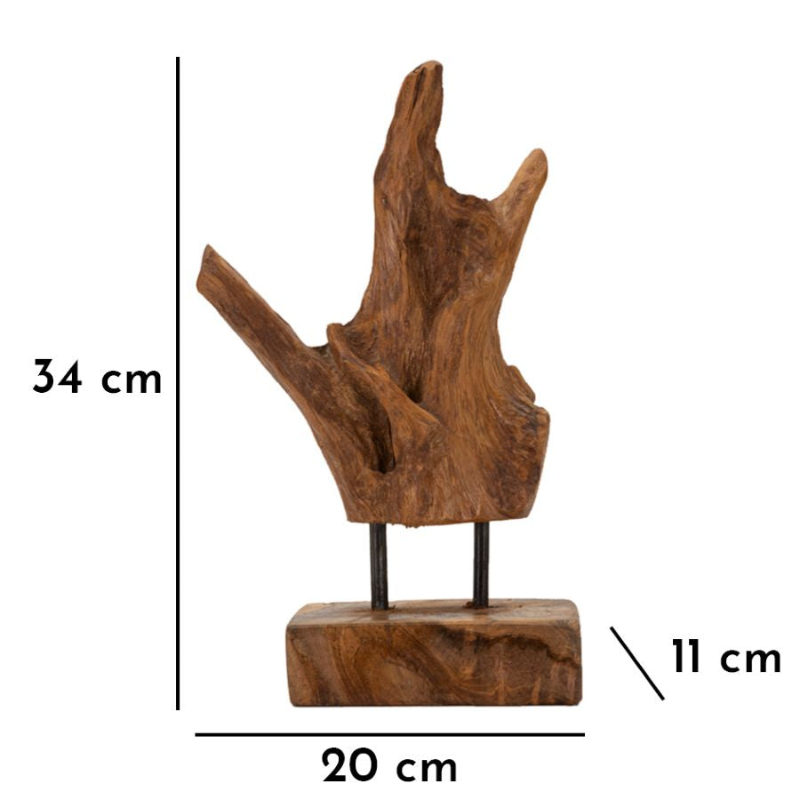 SCULTURA AKAR IN TEAK RIC, CM 20X11X34 MIN 2 (PEZZI UNICI - NON RIP. IN SERIE)