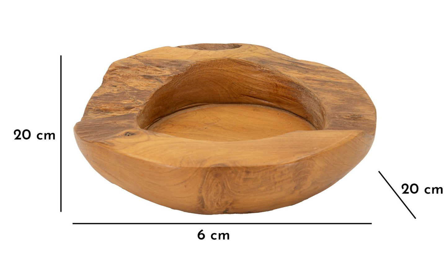 S/TASCHE ERUSI IN TEAK RIC. CM Ø 20X6  (PEZZI UNICI - NON RIP. IN SERIE)