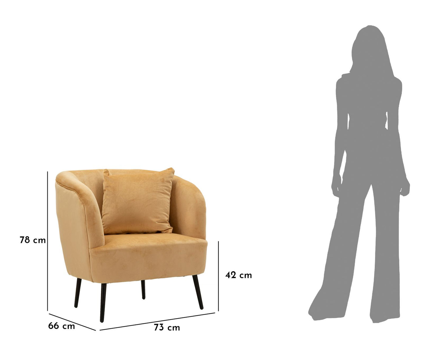 POLTRONA BROWY C/CUSCINO CM 73X66X78