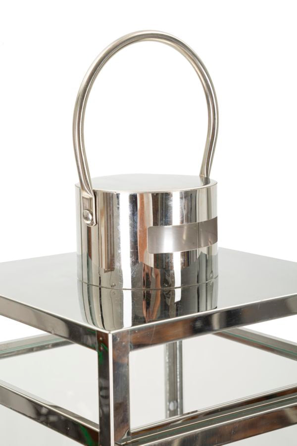 LANTERNE SILVER SET 3 PZ CM 22X22,5X70,5-18X18,5X50-14X14,5X38