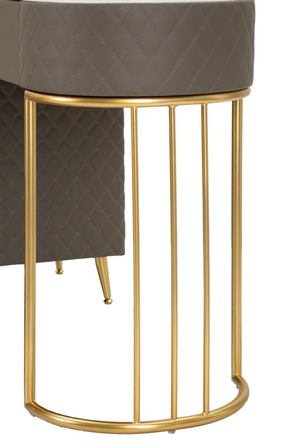 TOELETTA SHARON GRIGIA C/PUFF CM 120X40X75 (MISURA PUFF Ø36X39)
