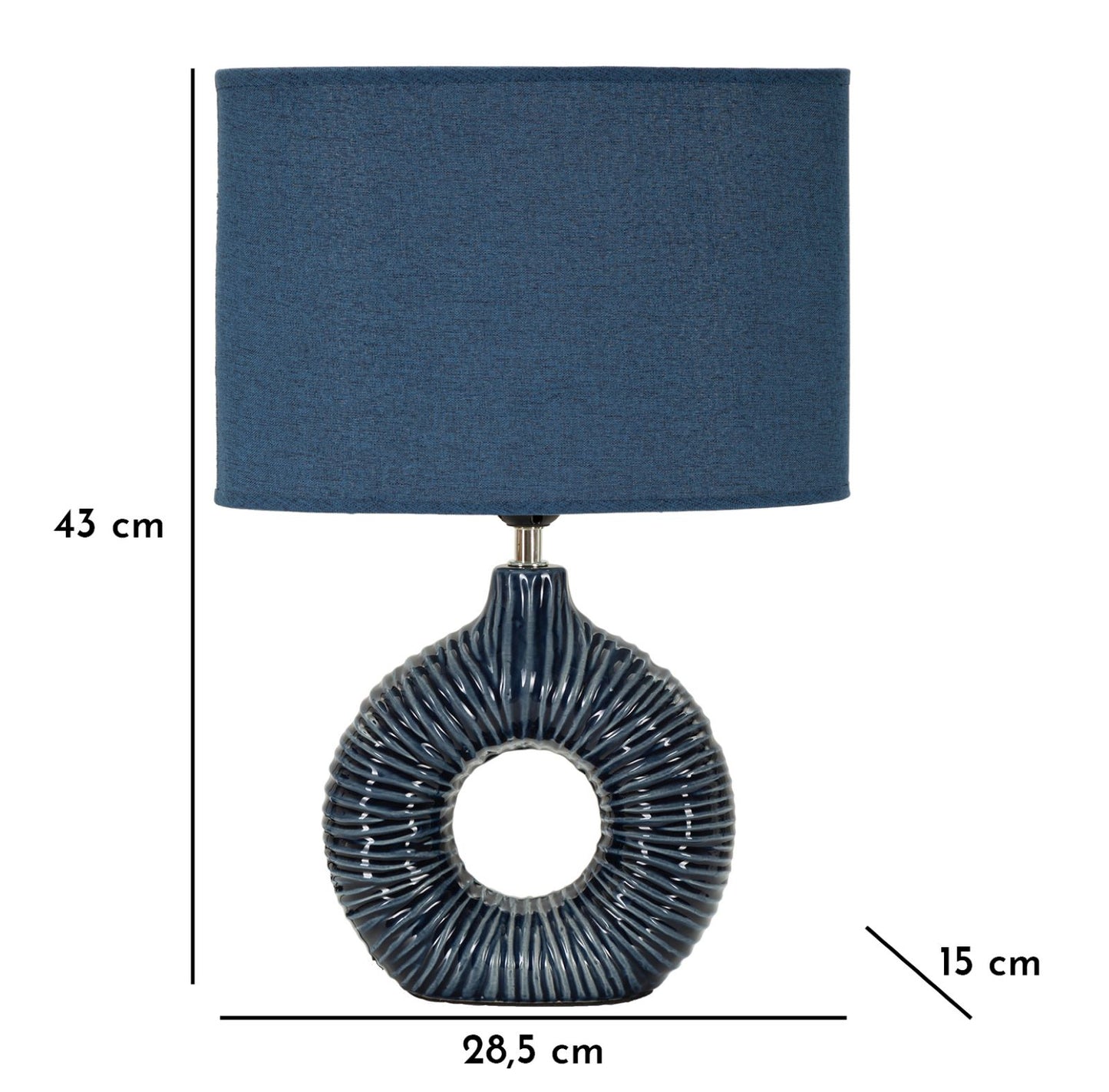 LAMPADA DA TAVOLO SETA BLU CM 28,5X15X43