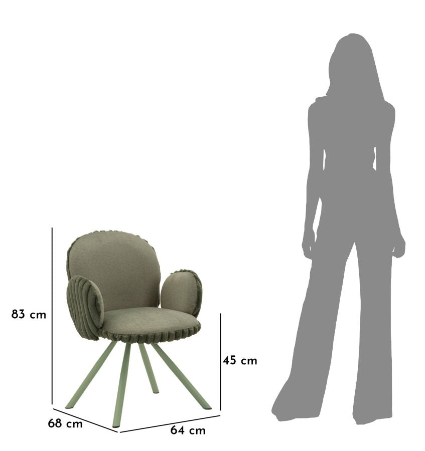 SEDIA STOCCOLMA -B- VERDE SET 2 PZ CM 64X68X83 (ALTEZZA SEDUTA CM 45)