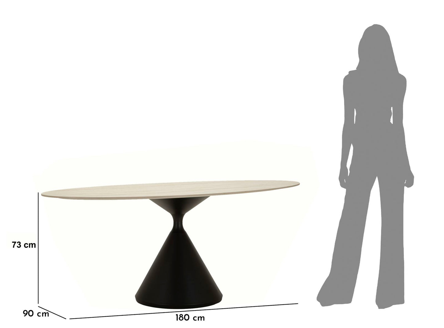 TAVOLO DA PRANZO SPACE CM 180X90X73