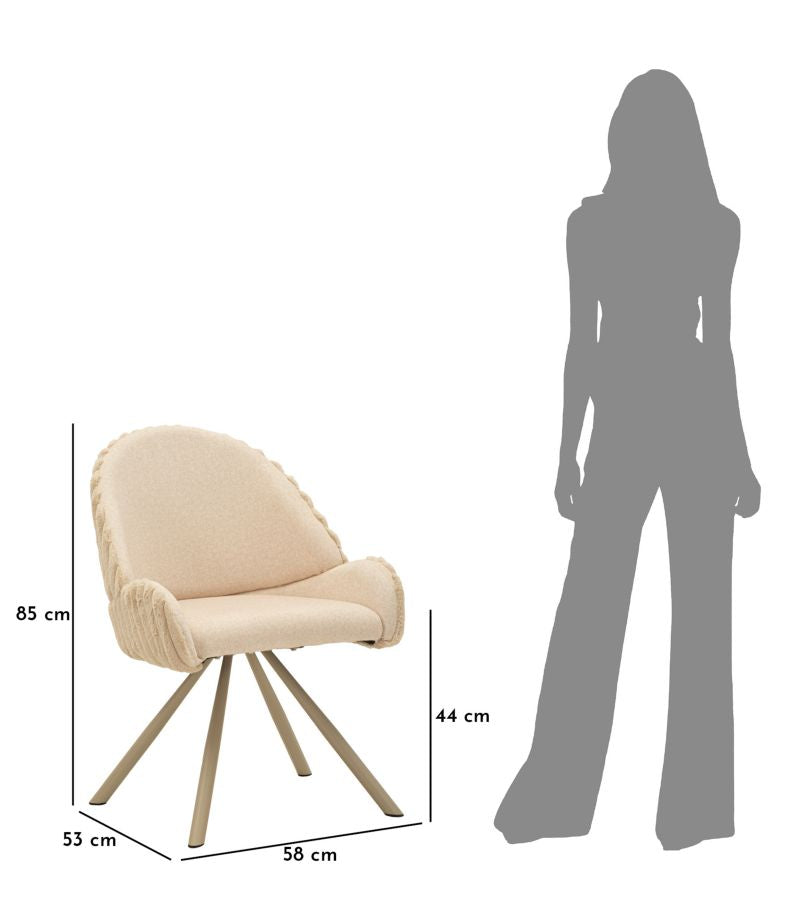 SEDIA STOCCOLMA -A- CREMA SET 2 PZ 58x53x85H cm