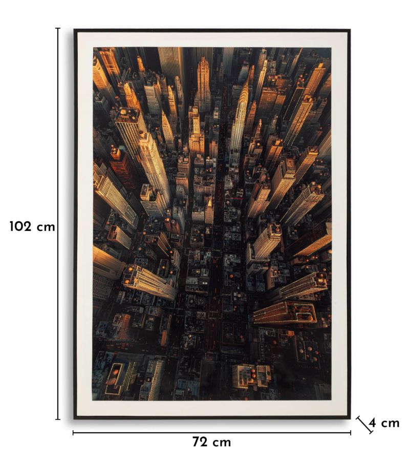STAMPA SU TELA LACCATA NEW YORK C/CORNICE -A- CM 72X4X102