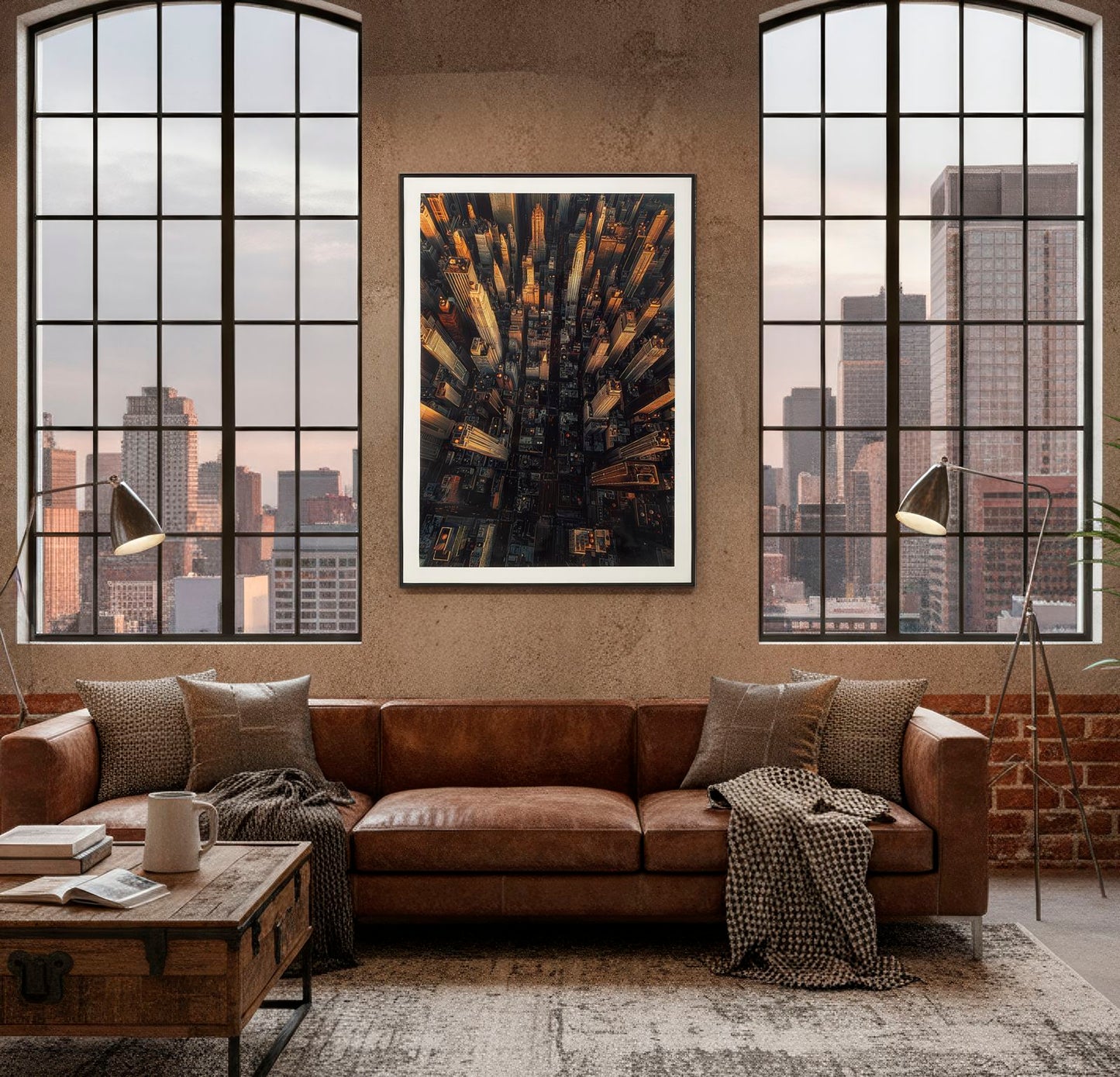 STAMPA SU TELA LACCATA NEW YORK C/CORNICE -A- CM 72X4X102