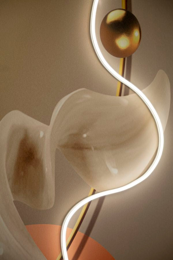 STAMPA C/LED SU TELA ABSTRACT -A- CM 80X4X120