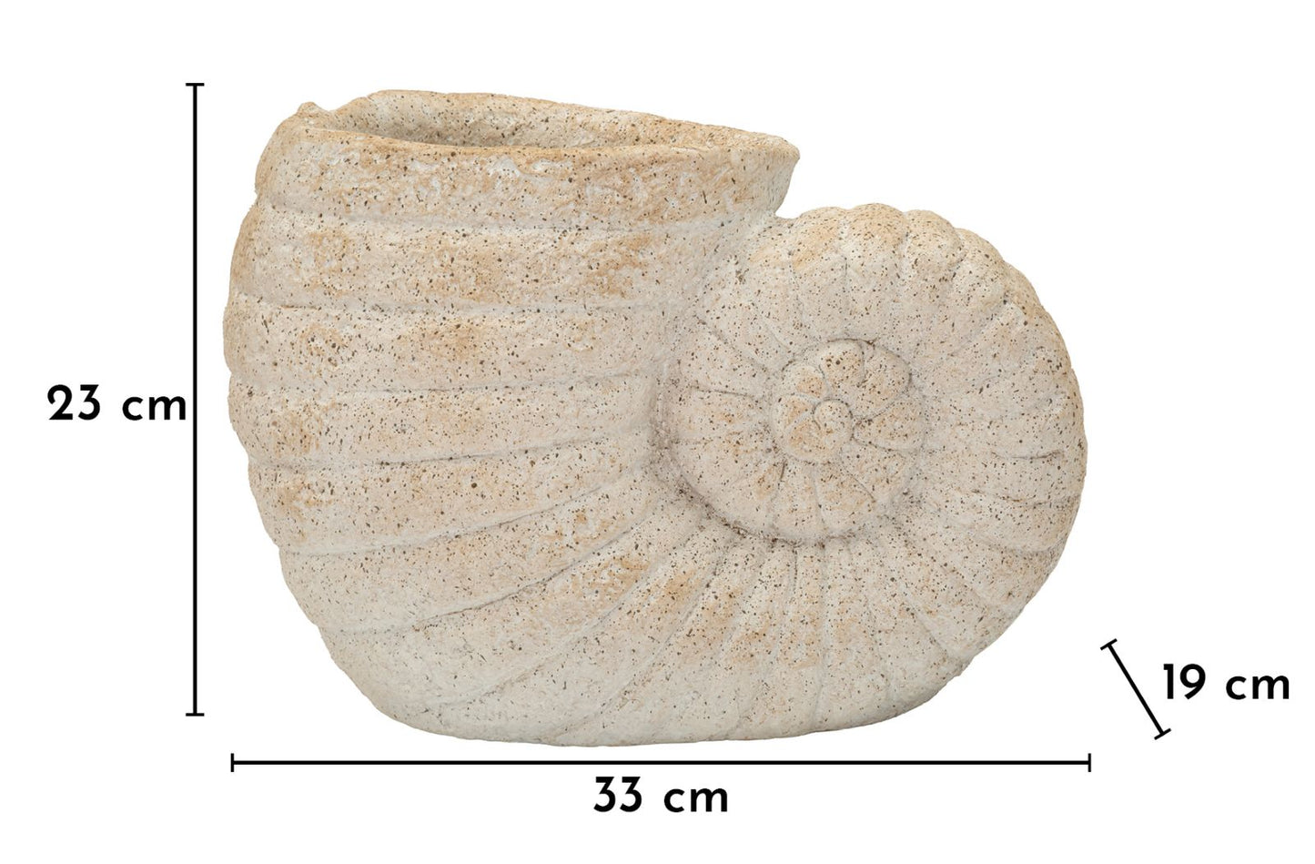 VASO SHELL SAND -A- CM 33X19X23 (APERTURA CM Ø 13)