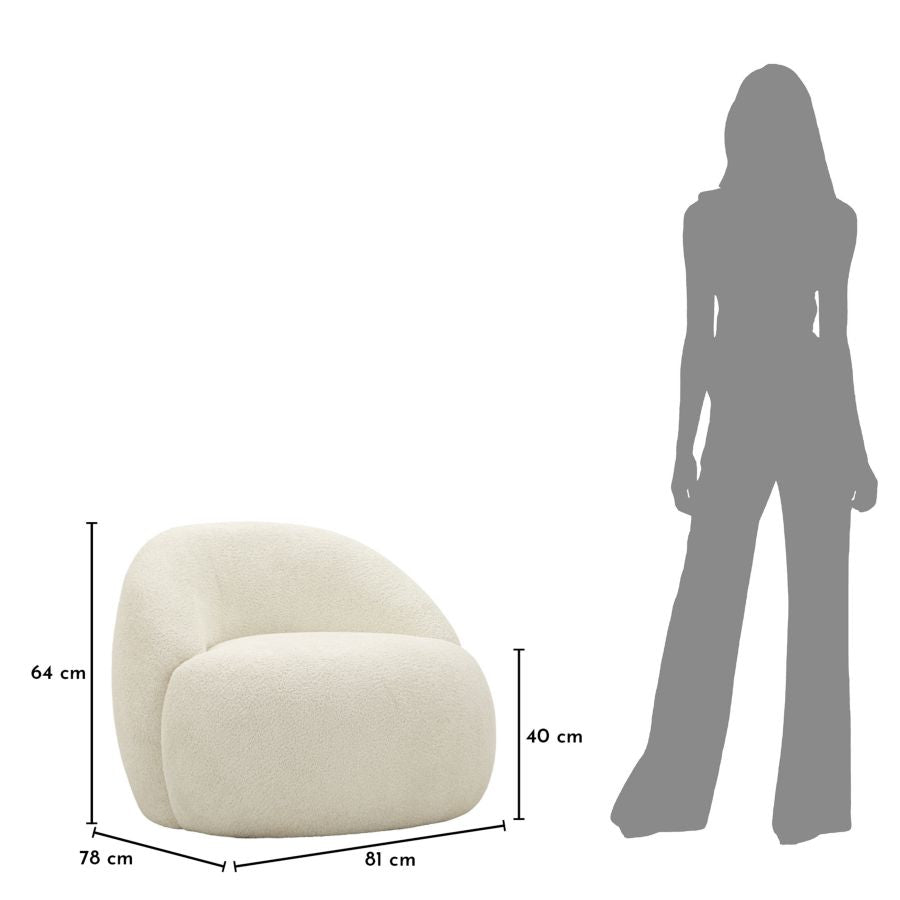 POLTRONA GINEVRA BIANCA CM 81X78X64
