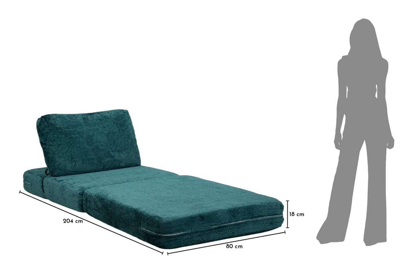 POLTRONA/LETTO FASTER PETROLIO CM 80X100X80 (COMPRESSA-MISURA LETTO CM204X80X18)