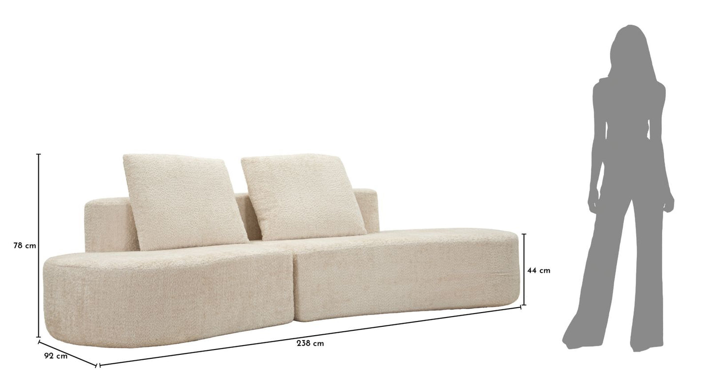 DIVANO ISLAND BIANCO CM 238X92X78 (COMPRESSO)