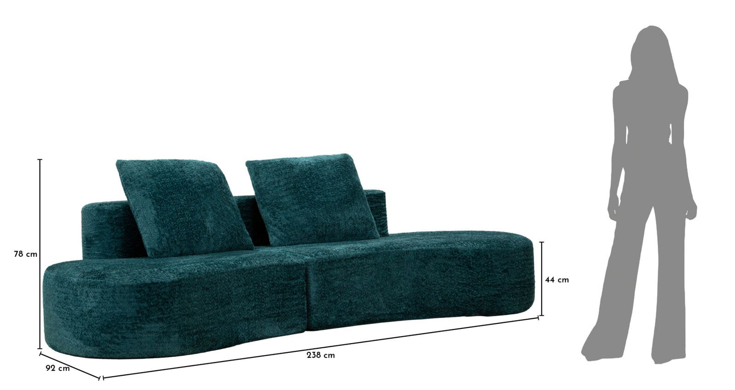 DIVANO ISLAND PETROLIO CM 238X92X78 (COMPRESSO)