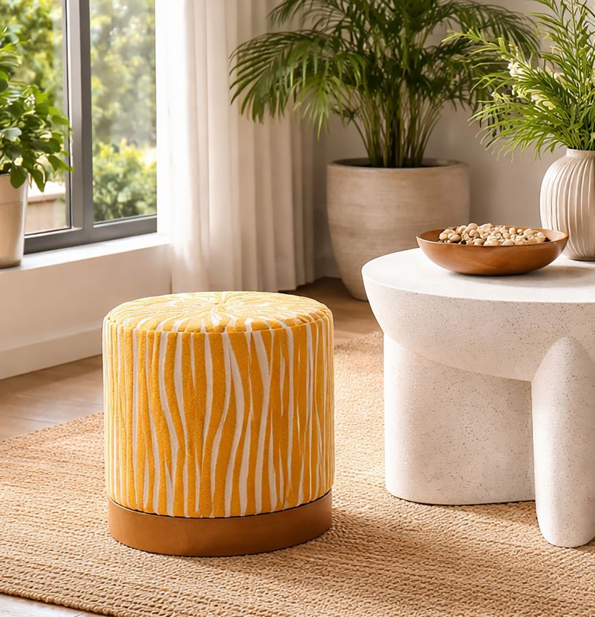 PUFF SAVANA SENAPE CM Ø 40X40