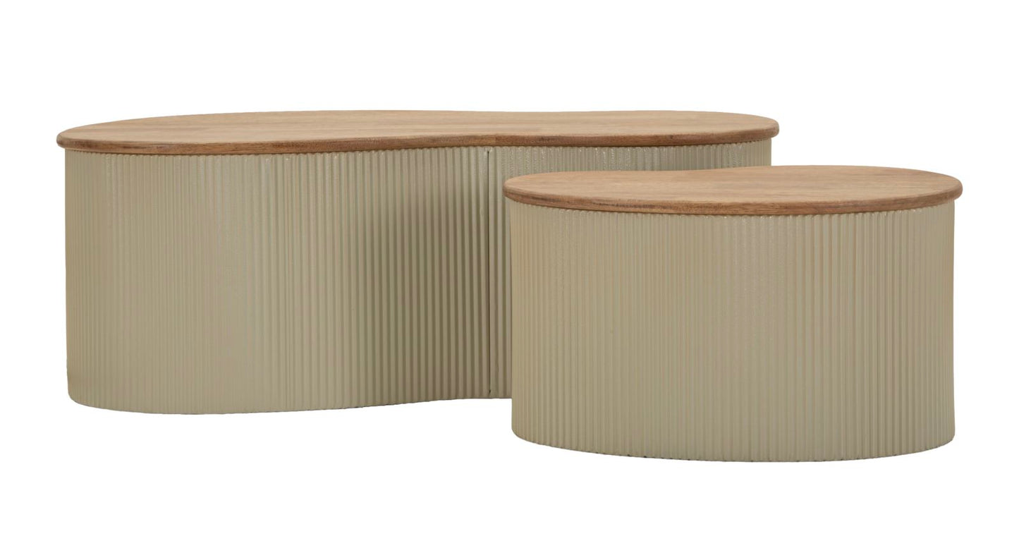 TAVOLINI DA CAFFE' FRANKFURT COPPIA TORTORA CM 87X53X32-50X35X28