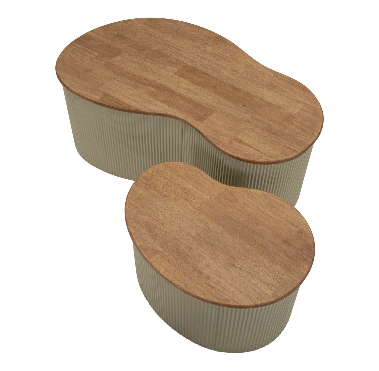 TAVOLINI DA CAFFE' FRANKFURT COPPIA TORTORA CM 87X53X32-50X35X28