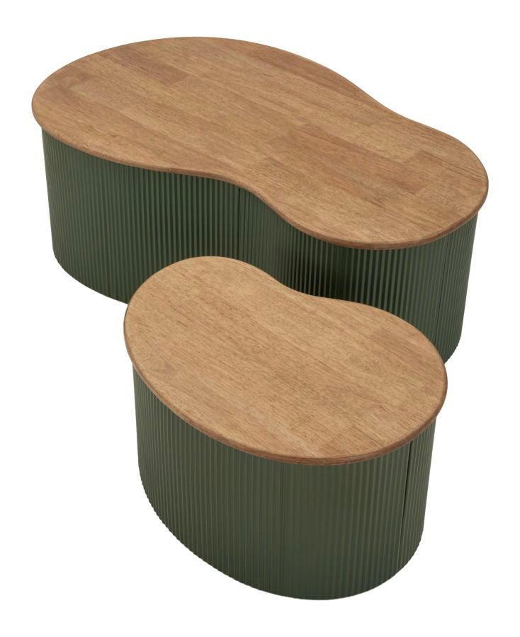TAVOLINI DA CAFFE' FRANKFURT COPPIA VERDI CM 87X53X32-50X35X28
