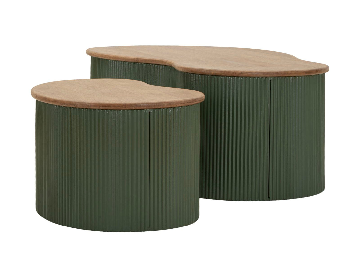 TAVOLINI DA CAFFE' FRANKFURT COPPIA VERDI CM 87X53X32-50X35X28