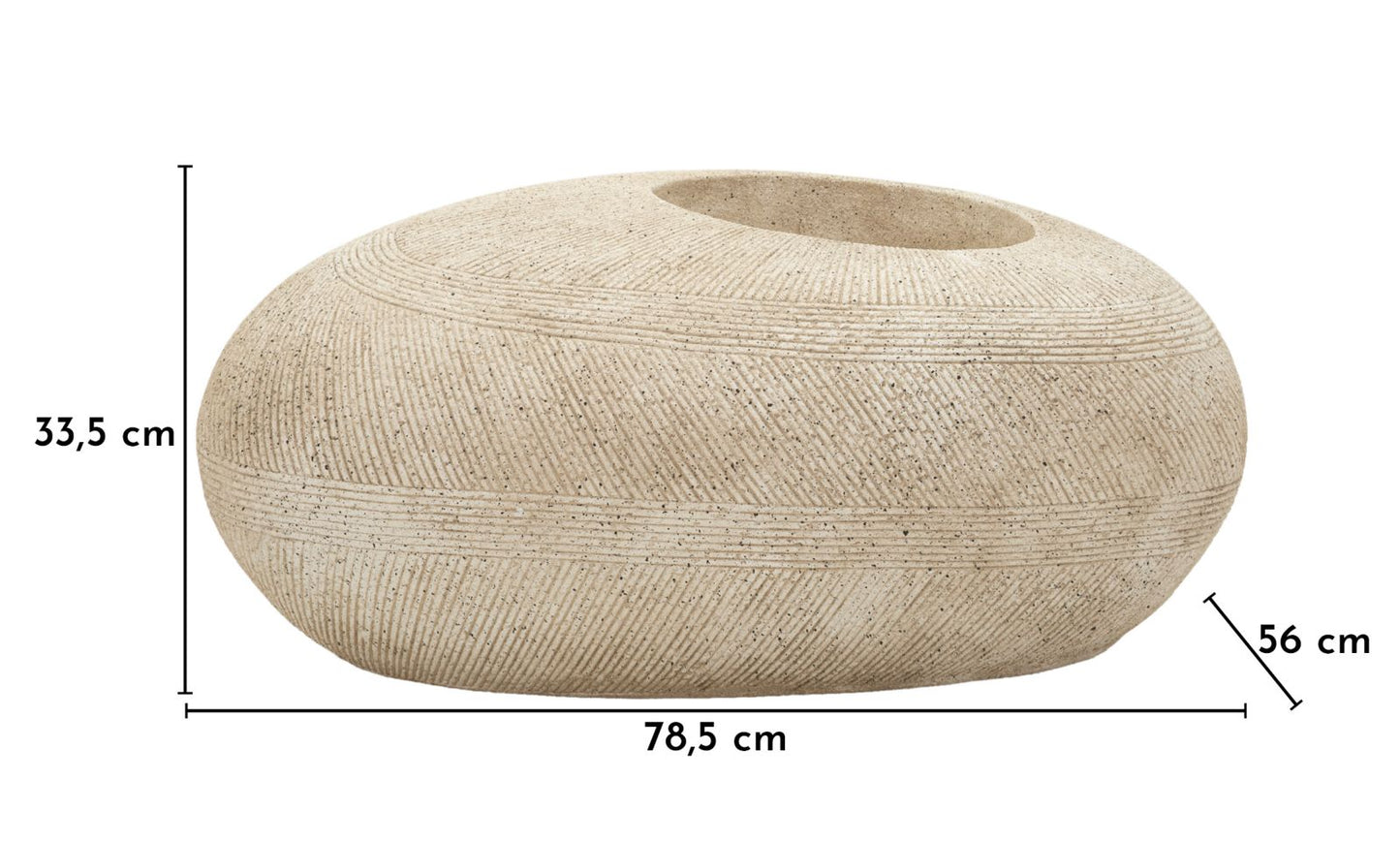 Vaso da esterno effetto pietra Stone  CM 78,5X56X33,5 (APERTURA CM Ø 28)