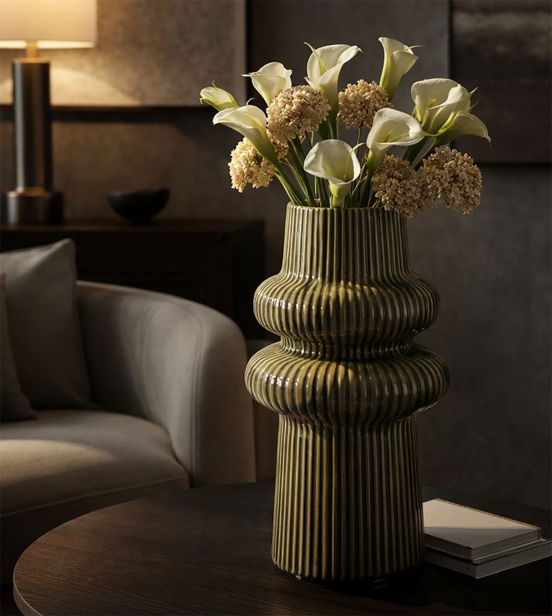 Vaso Harmony Ø 18x36 cm (APERTURA CM Ø 8) design moderno per interno ed esterno