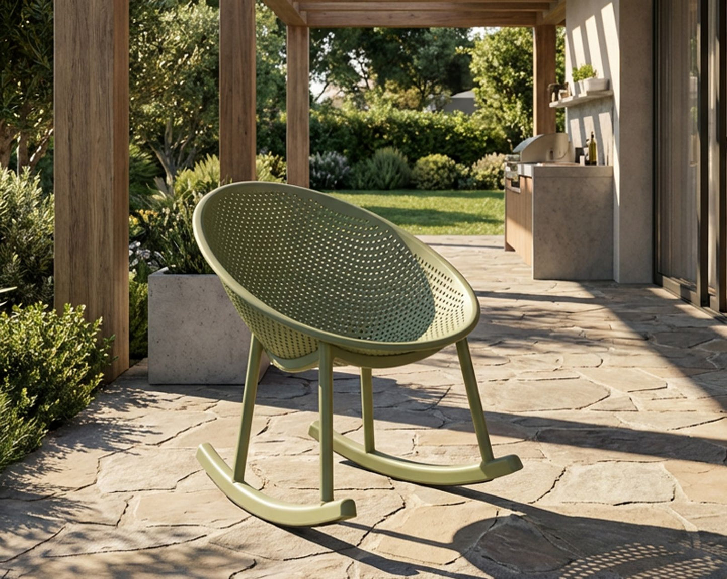 SEDIA A DONDOLO IBIZA VERDE CM 66X88X80 (ALTEZZA SEDUTA CM 38)
