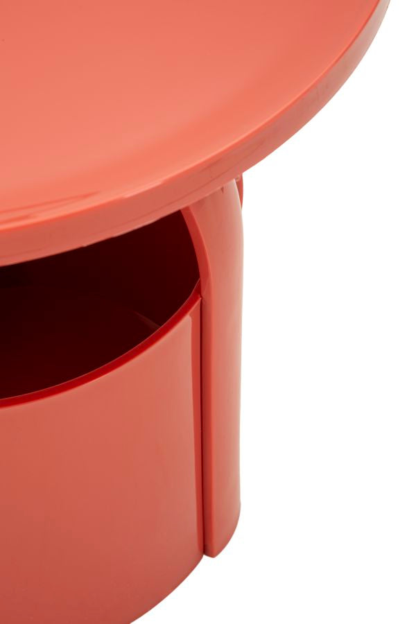 TAVOLINETTO P/GIORNALI IRIS ROSSO CM Ø 44X43