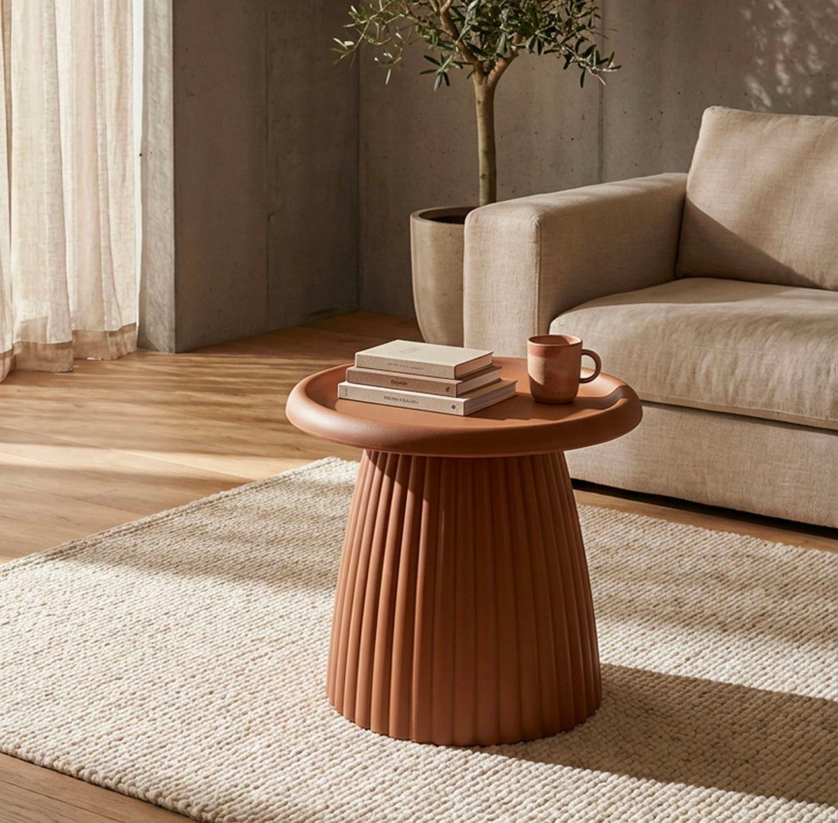 TAVOLINETTO GEAX ROSSO CM Ø 50X45