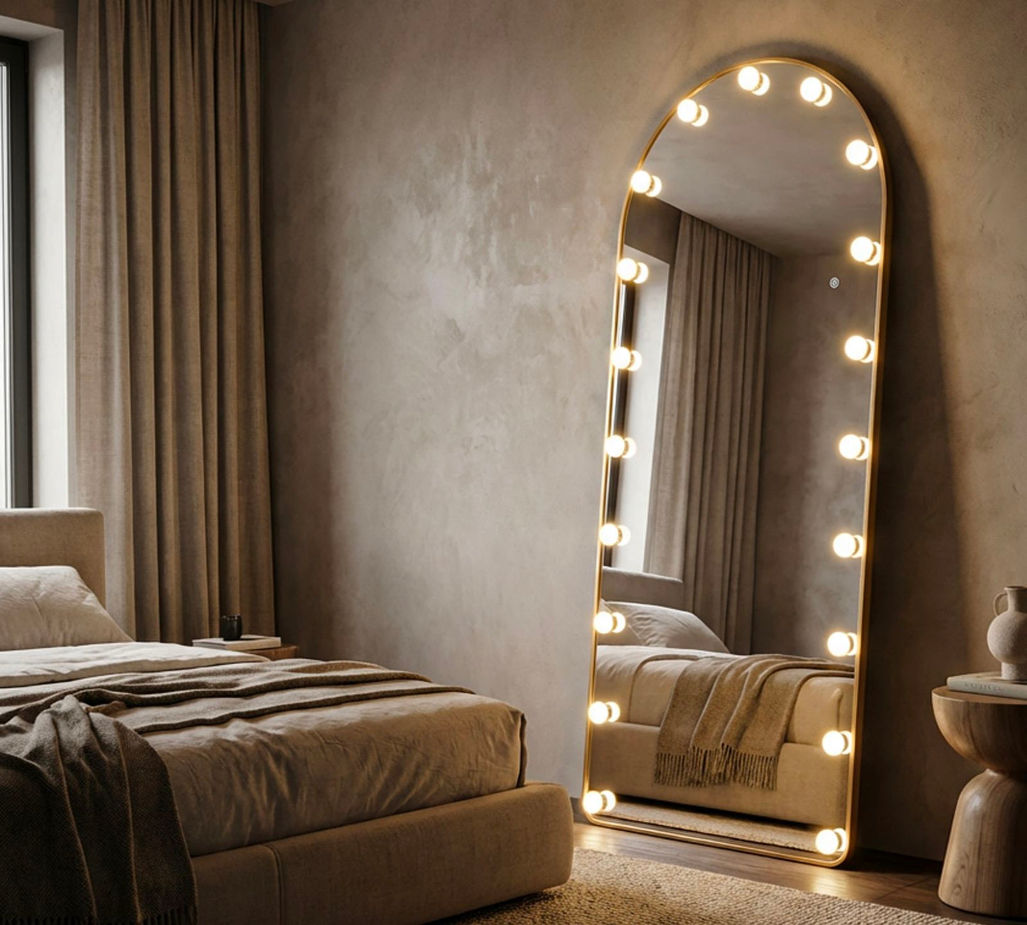 SPECCHIO DA TERRA LED HOLLYWOOD ARCO CM 70X6-45X170 (3 TONALITA' DI LUCE)